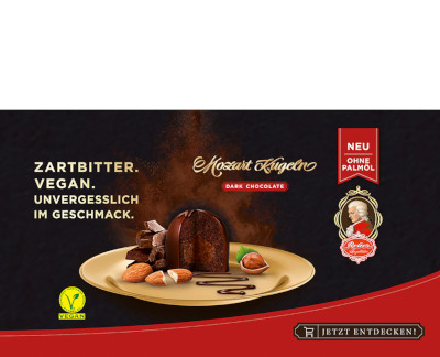 Reber Mozart Kugeln Dark Chocolate Vegan 100g für 10 stück