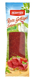 2- Marten Geflügel Salami mit Pflanzenfett (100% Putenfleisch) 300g