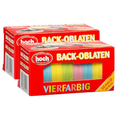 Hoch Back-Oblaten 4-Farbig sortiert 37g für ca. 100 Stück