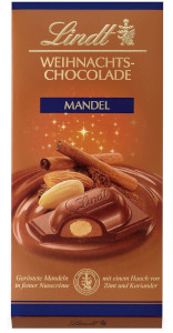 Lindt Weihnachts-Chocolade Mandel Tafel 100g