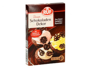 Ruf Unser Schokoladen Dekor Aus feiner Zartbitter-Kuvertüre 38g