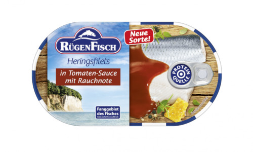 Rügen Fisch Heringsfilets in Tomaten-Sauce mit Rauchnote 200g