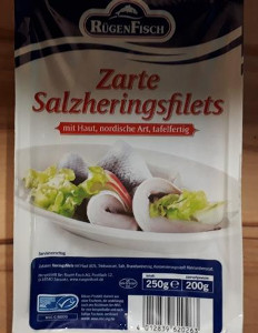 Rügen Fisch Zarte Salzheringsfilets mit Haut, nordische Art 250g