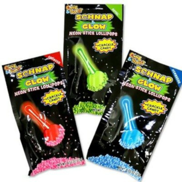 Schnap+Glow Neon Stick Lollipops Crackle Candy 15g x 5er