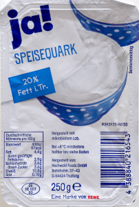 Ja! Speisequark 20% Fett i. Tr. 250g x 2er