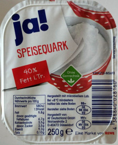 Ja! Speisequark 40% Fett 250g x 5er