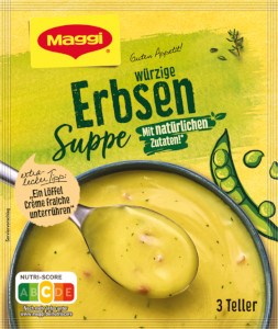 Maggi Erbsen Suppe mit natürlichen Zutaten 750ml für 3 Teller