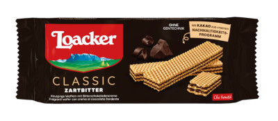Loacker Waffeln Classic Zartbitter mit Zartbitter Schokolade 135g