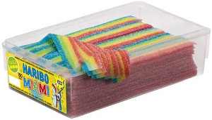 Haribo Miami Sour - Sour Fruit Gum Stripes 1125g für 150 Stück
