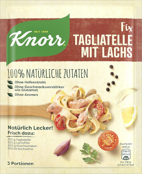 Knorr Natürlich Lecker Tagiatelle mit Lachs 39g für 3 Portionen