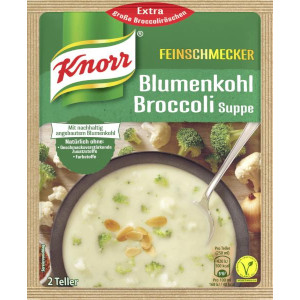 Knorr Feinschmecker Blumenkohl Broccoli Suppe 48g für 2 Teller
