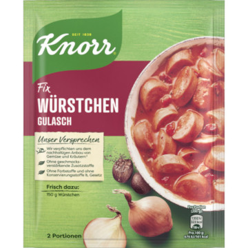 Knorr Fix Würstchen Gulasch 29g für 2 Portionen